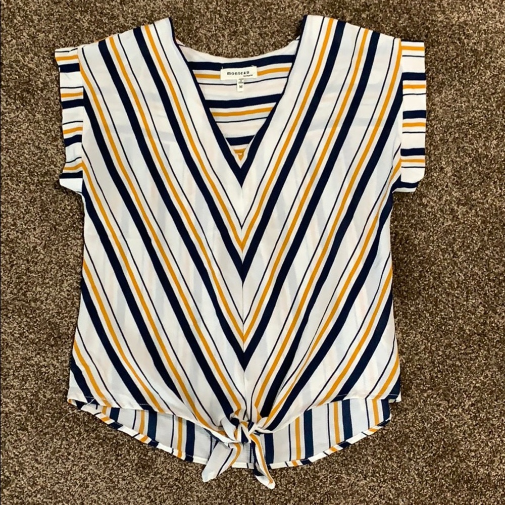 MONTEAU tie-front shirt
